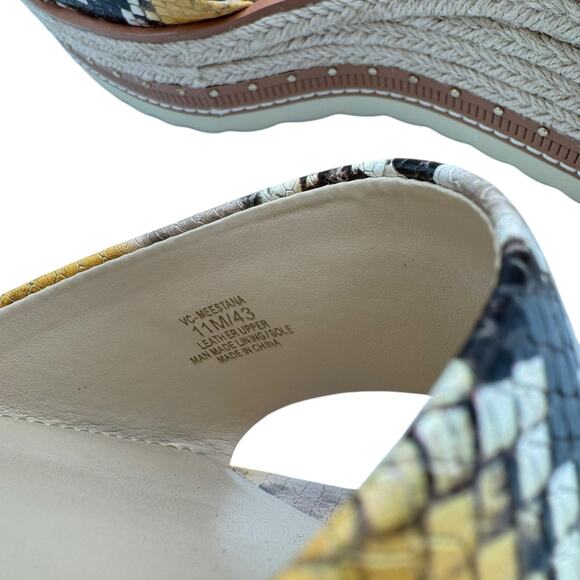 Vince Camuto Meestana Leather Textured Python Snake Platform Espadrille Sandals - Picture 8 of 9